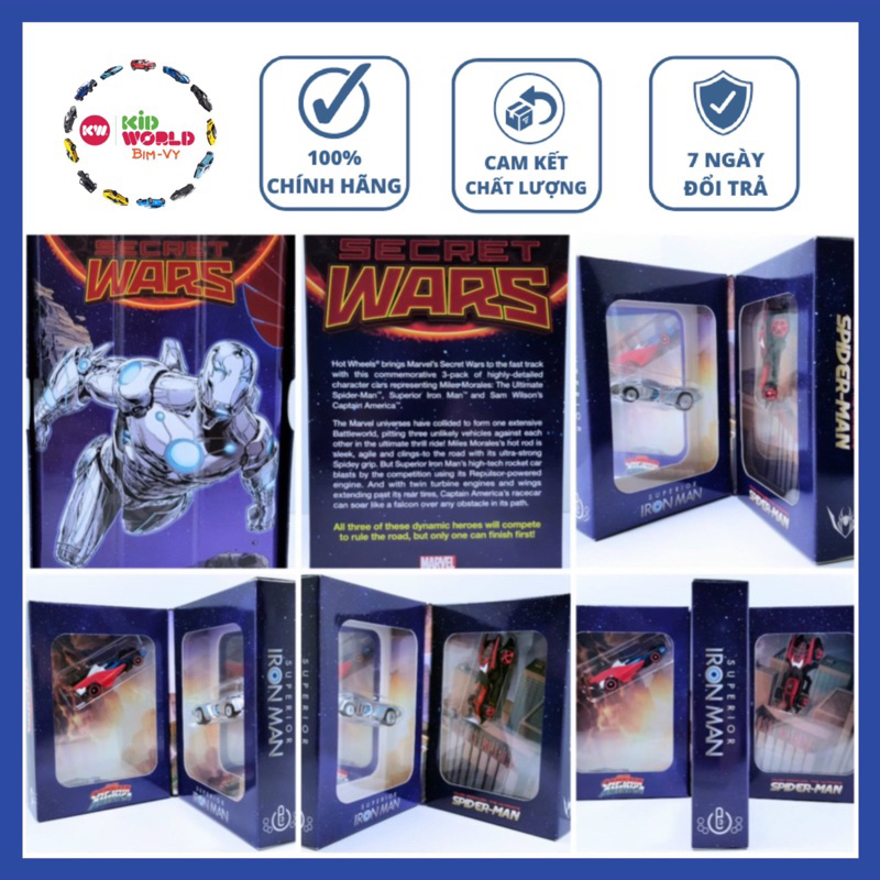 Xe mô hình Hot Wheels Marvel Secret Wars DJX30, bánh cao su.