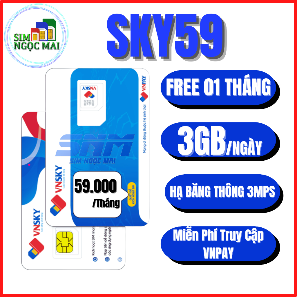 (FREESHIP) Sim 4G Mobifone C90N - SKY59 - SKY89 - SKY69 - Miễn Phí 1 Tháng - MIỄN PHÍ GỌI - SIM NGỌC MAI