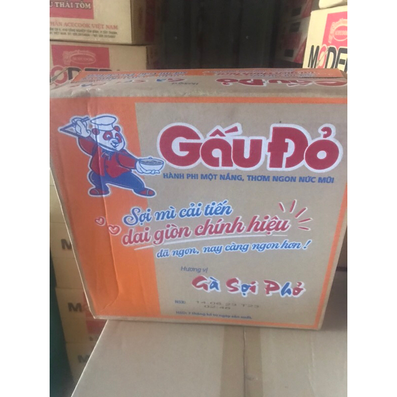 Thùng Mì Gấu Đỏ gà sợi phở, Tôm chua cay Các Loại