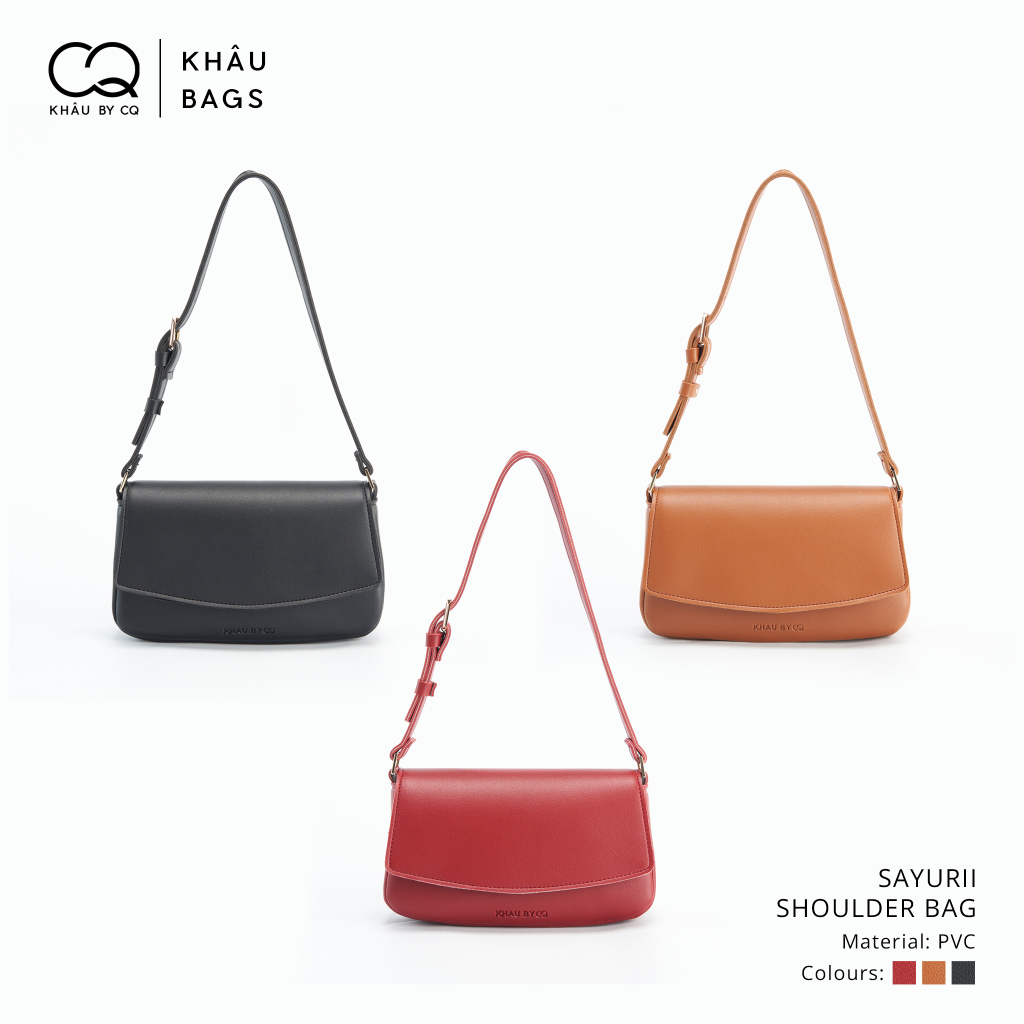 Túi đeo vai thiết kế nắp gập đơn giản KHÂU BY CQ Sayuri