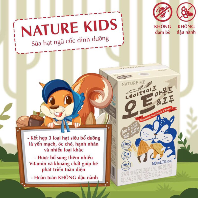 LỐC 6 HỘP SỮA HẠT NGŨ CỐC DINH DƯỠNG NATURE KIDS CHO TRẺ TỪ 1Y+