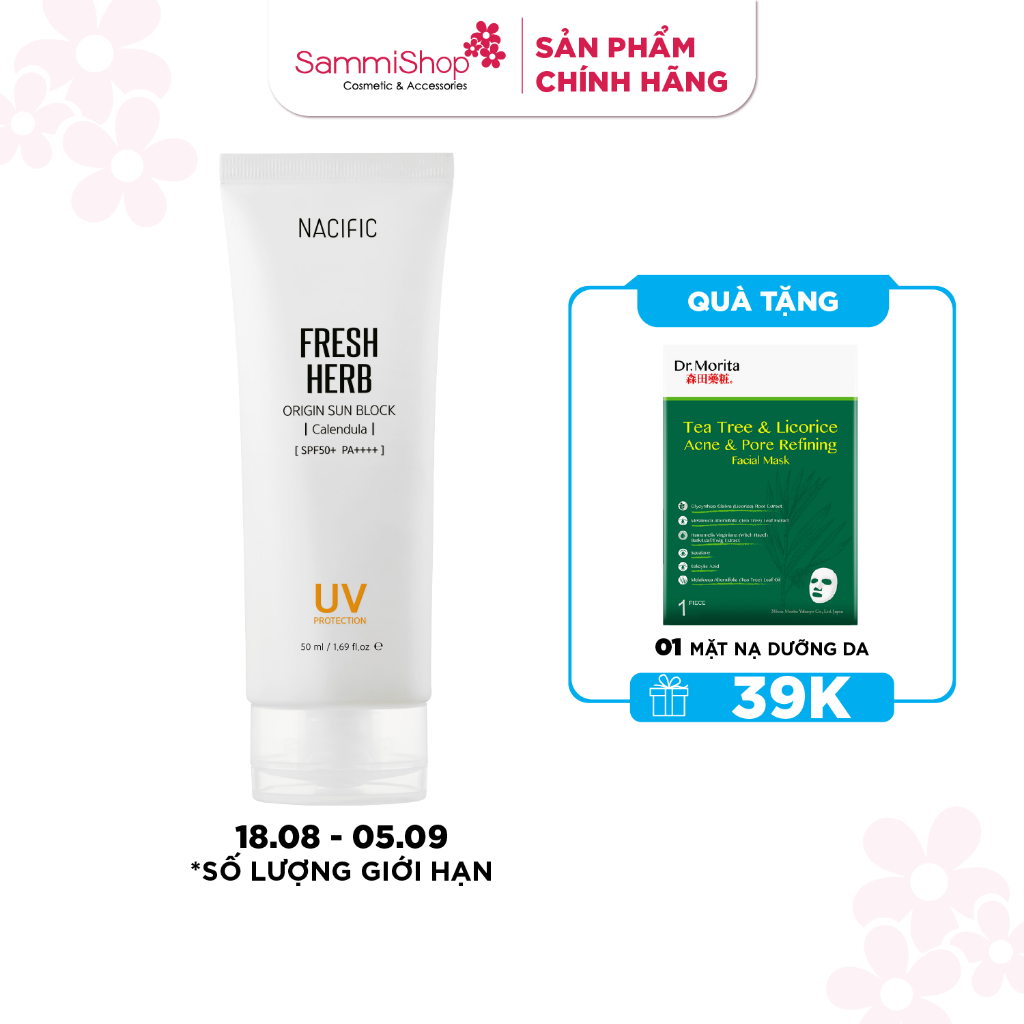 Kem chống nắng trắng da  Nacific Fresh Herb Origin Sun Block Calendula 50ml