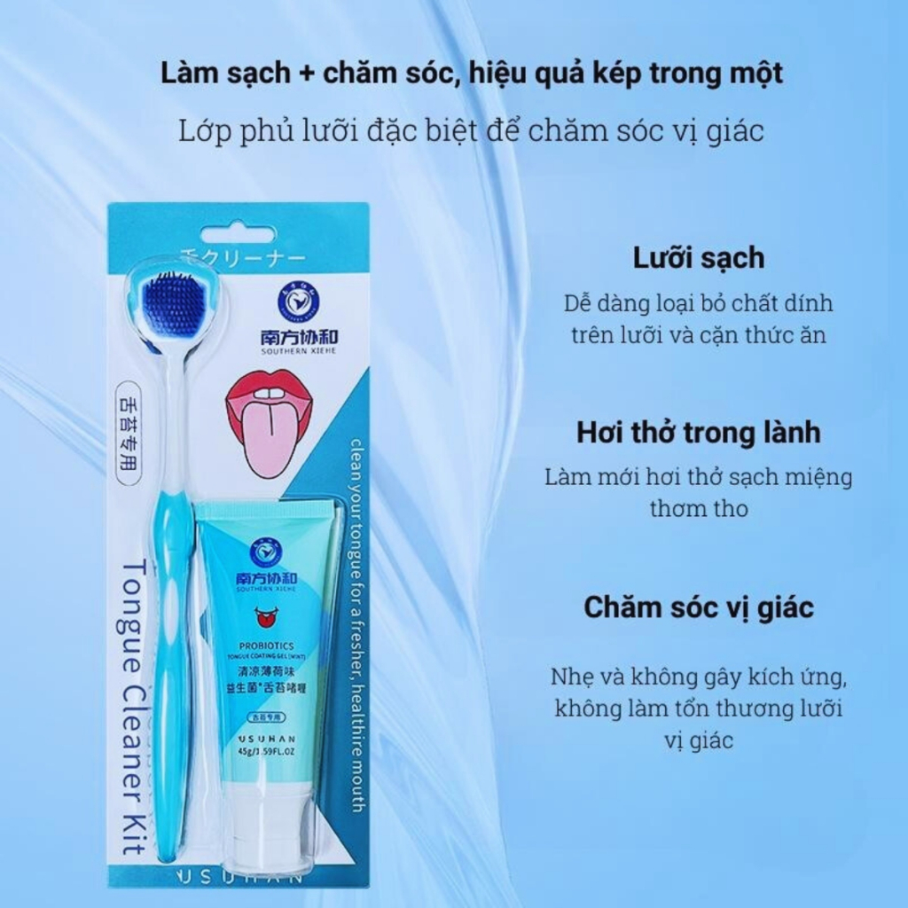 Dụng Cụ Chăm Sóc Vệ Sinh Răng Miệng Giữ Hơi Thở Thơm Mát Gel Làm Sạch Lưỡi