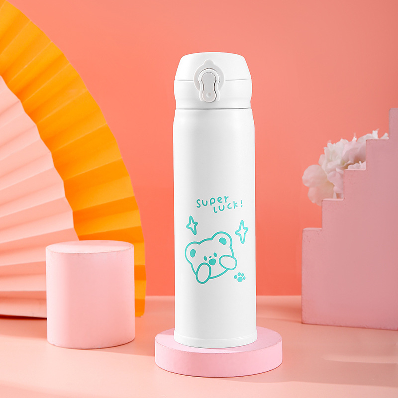 Bình Giữ Nhiệt VieCup - Ly Giữ Nhiệt Hình Gấu Inox 304 - Khắc Tên Theo Yêu Cầu Và Quà Tặng