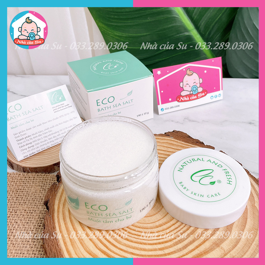 Muối tắm bé thảo dược Eco 200g an toàn cho trẻ sơ sinh, giảm rôm sảy, mẩn ngứa, chàm sữa Nhà của Su
