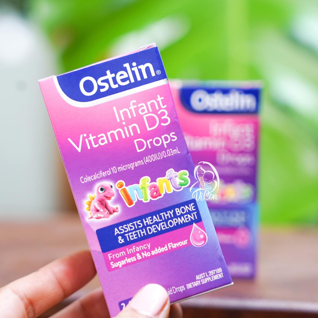 Vitamin D3 Thuần nền DẦU Ostelin Infant Drops 1 giọt 400IU cho trẻ sơ sinh