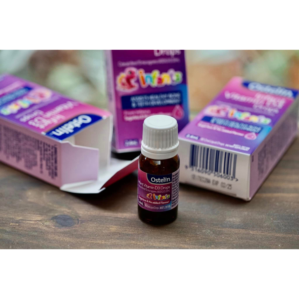 Vitamin D3 Thuần nền DẦU Ostelin Infant Drops 1 giọt 400IU cho trẻ sơ sinh - 12 tuổi