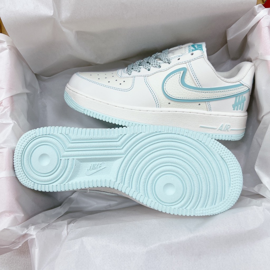 Giày Thể Thao/Giày Sneaker AF1 Phản Quang, Giày AF1 Màu Kem Vạch Xanh Dương Custon
