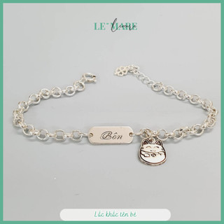 Lắc bạc ta bảng tên miễn phí khắc chữ cho bé Le'Mare Jewelry
