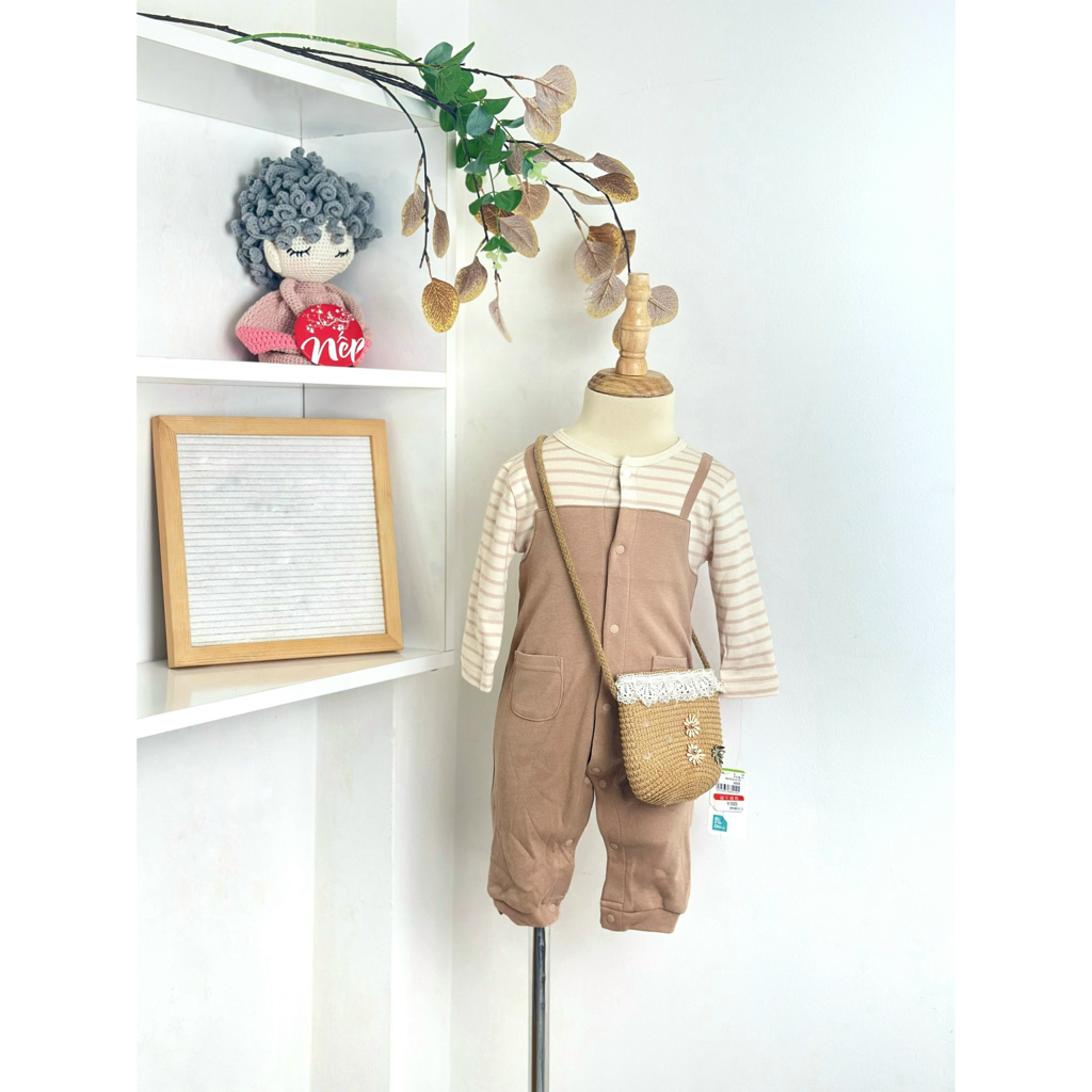 Jumpsuit Hàng Nhật Chất Liệu Thun Cotton Cho Bé Trai Bé Gái Từ 6 - 9 Kg