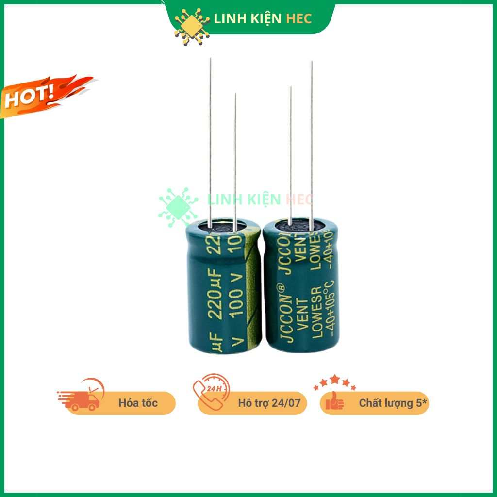 Tụ hóa 100V 10uF - 1000uF JCCON tần số cao chất lượng tốt linh kiện hec