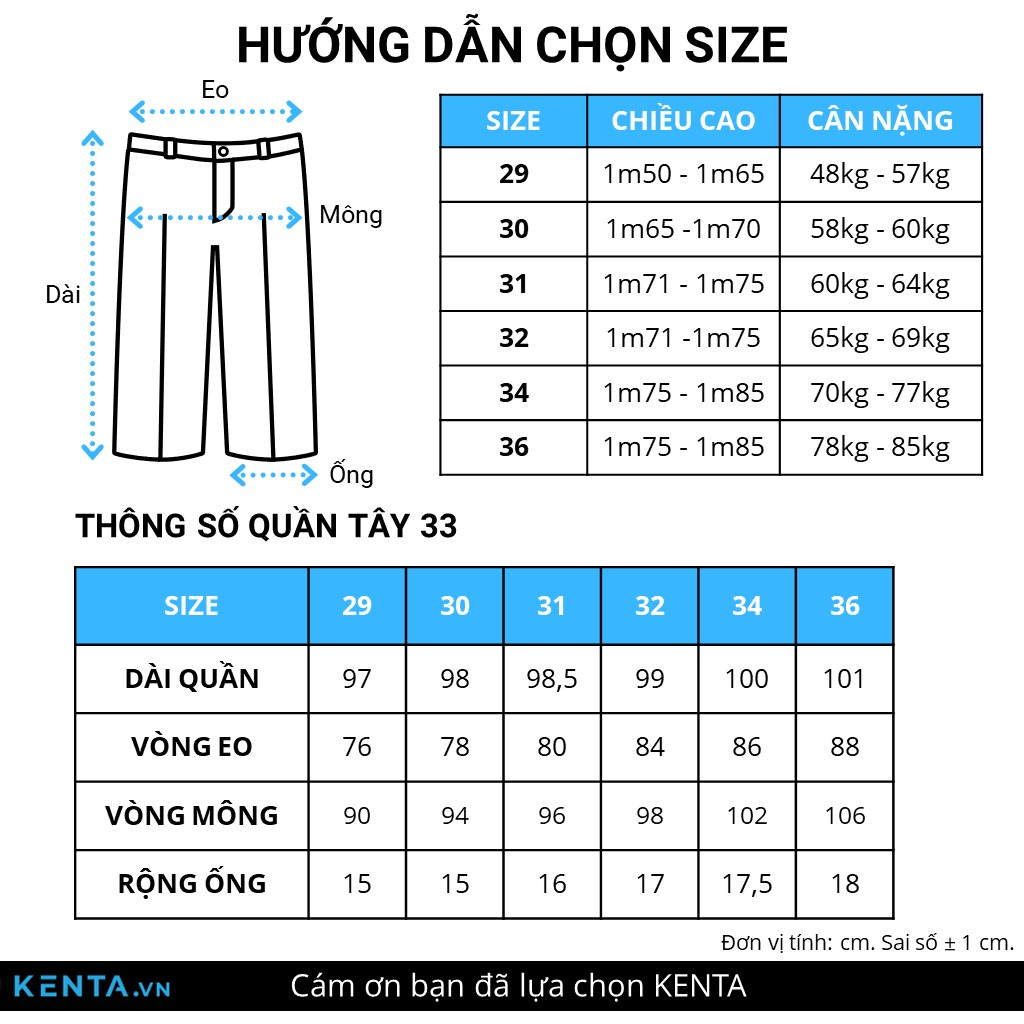 Quần tây nam Kenta Đen slimfit viền túi QTA0033