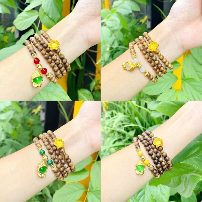 Vòng Tay Trầm Hương 108 Hạt Chú Tiều Bình An