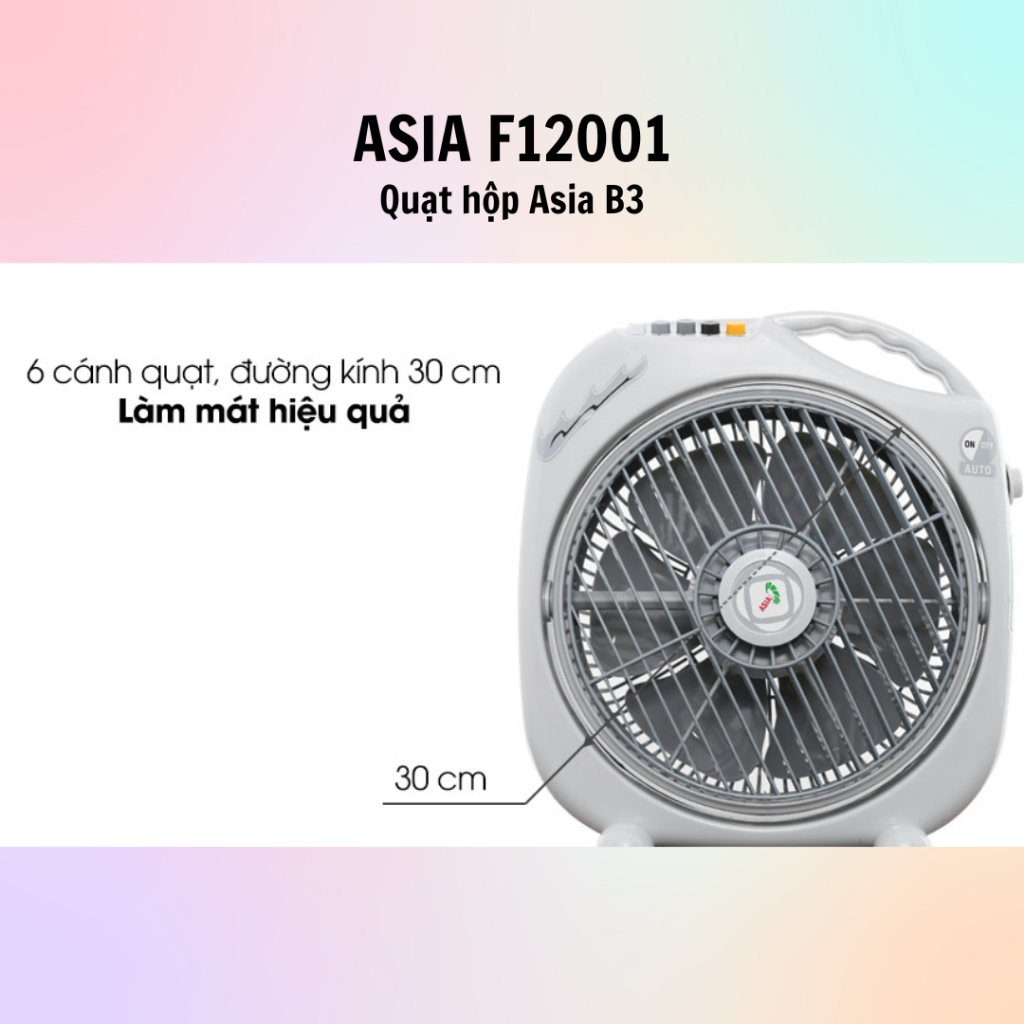 Quạt hộp Asia B3 F12001 - Màu ngẫu nhiên - Hàng chính hãng