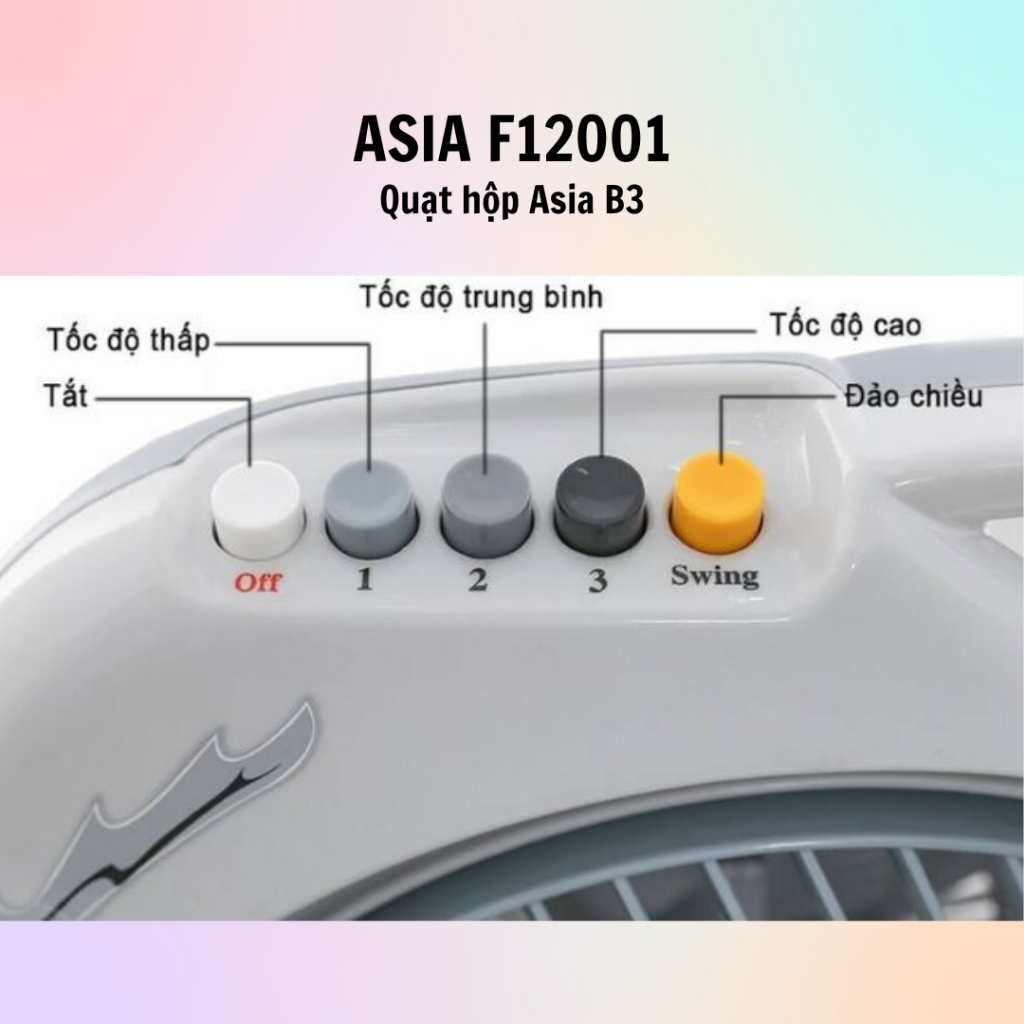 Quạt hộp Asia B3 F12001 - Màu ngẫu nhiên - Hàng chính hãng