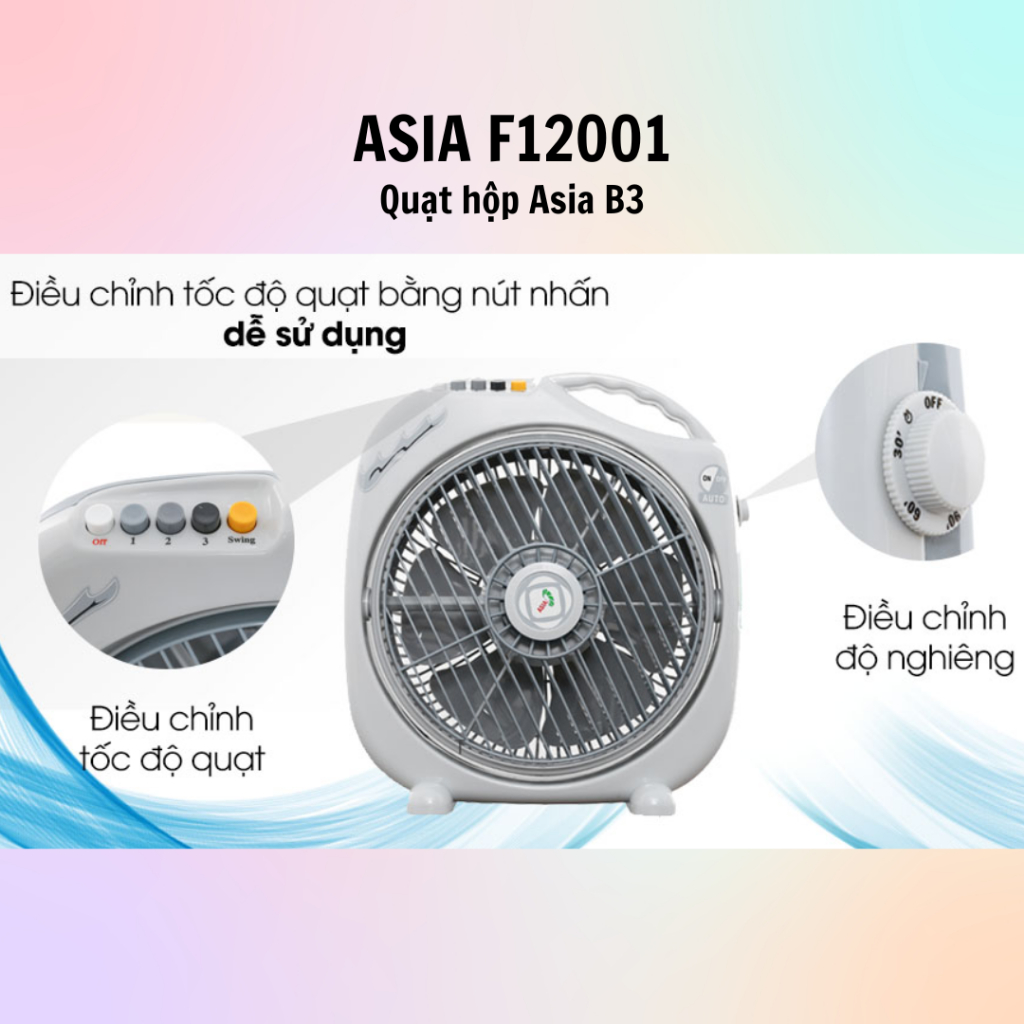 Quạt hộp Asia B3 F12001 - Màu ngẫu nhiên - Hàng chính hãng