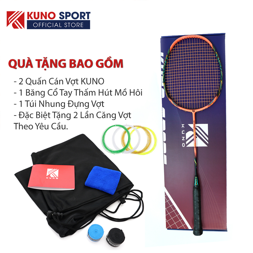 Vợt Cầu Lông 4U KUNO Speed K502 Carbon Chính Hãng, Chuyên Tấn Công Phiên Bản Nâng Cấp Mới, Được Lựa Chọn Mức Căng 1 Cây