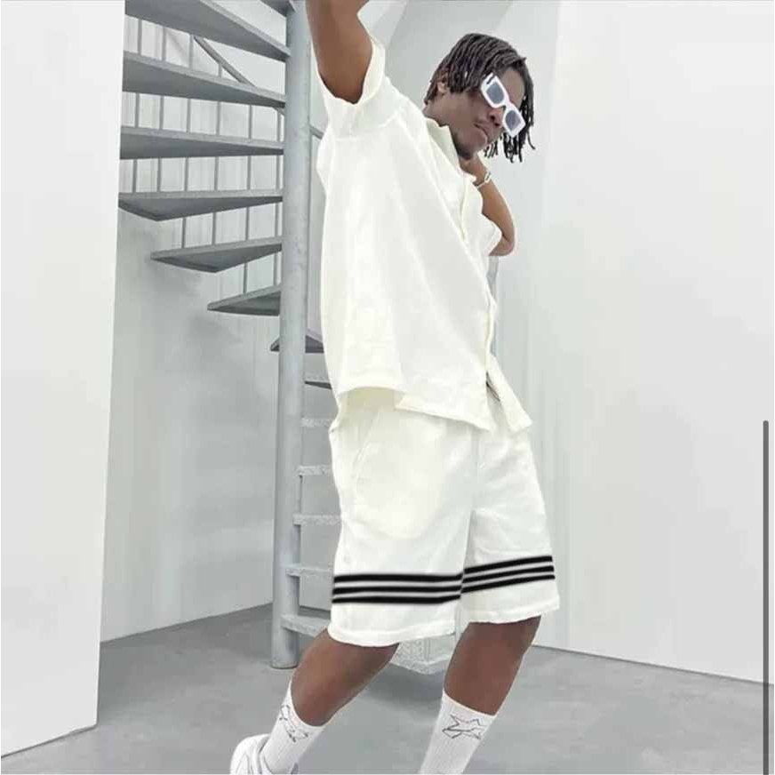 Set bộ áo polo mix quần ba sọc - Nguyên sét thể thao nam nữ thun mè cài cúc - dt_shop