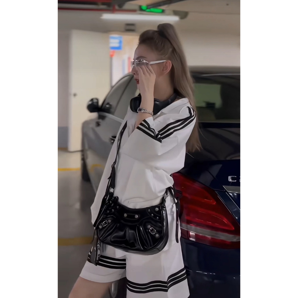 Set bộ áo polo mix quần ba sọc - Nguyên sét thể thao nam nữ thun mè cài cúc - dt_shop