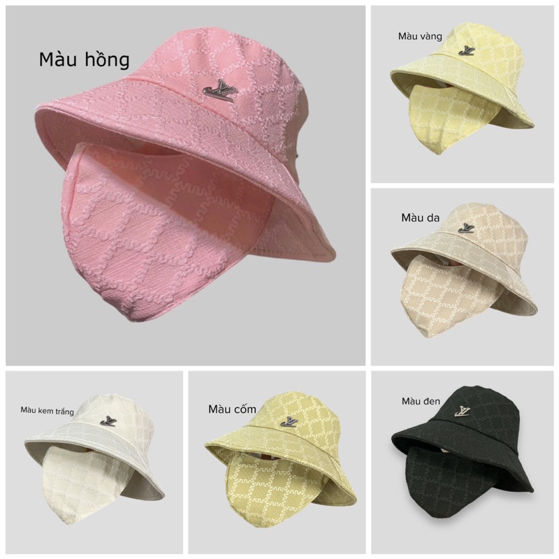 Mũ chống nắng kèm khẩu trang vải xốp chất liệu mới - Mũ khẩu trang gấp gọn siêu tiện lợi