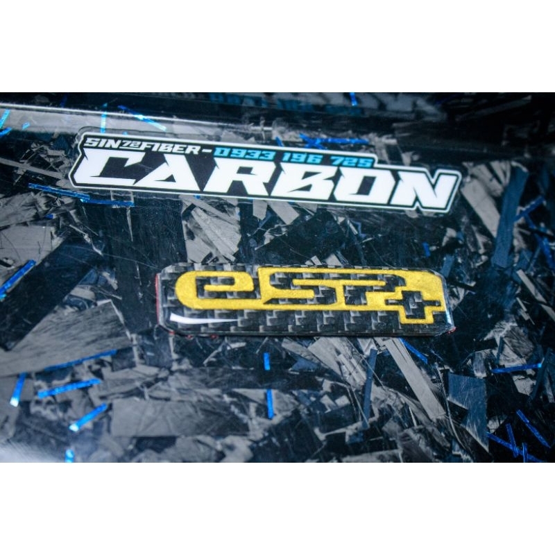 TEM NỔI ESP VÀNG DÁN PÔ E Đúc Sợi CarbonFiber Cao Cấp