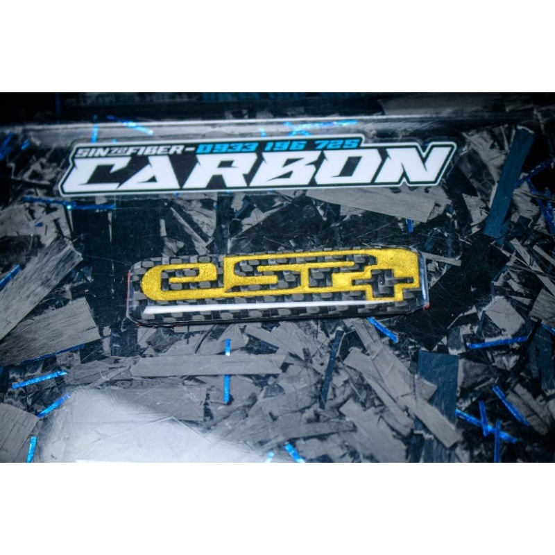 TEM NỔI ESP VÀNG DÁN PÔ E Đúc Sợi CarbonFiber Cao Cấp