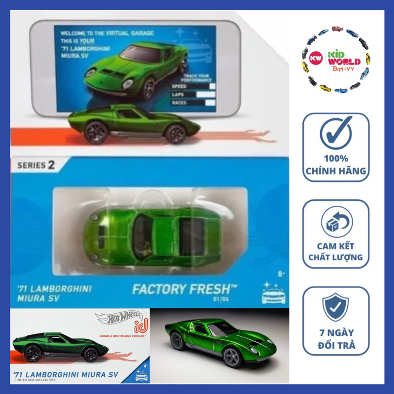 Xe mô hình Hot Wheels ID Series 2 2020 '71 Lamborghini Miura SV GML20.