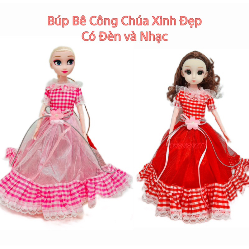 Búp Bê Công Chúa Elsa chạy pin có đèn và nhạc cho bé gái