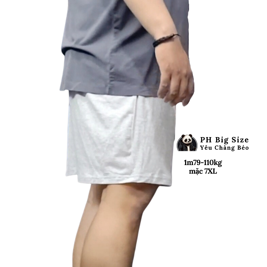Bigsize 70kg - 130kg | Quần thun ngủ quần đùi UNISEX mặc nhà size to size bự ngoại cỡ co giãn | PH Big Size | Q237