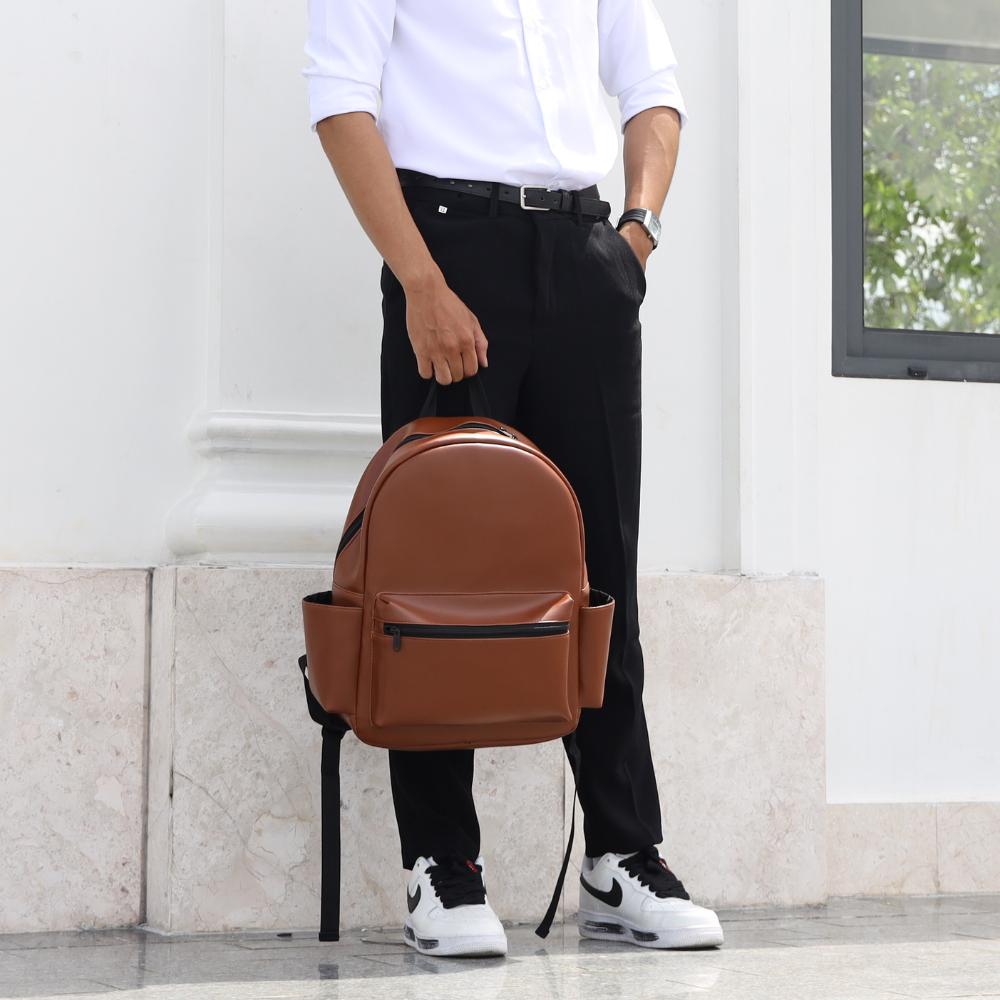 Balo laptop nam nữ thời trang PADO 605 chất liệu da PU nhập khẩu chống thấm nước cao cấp