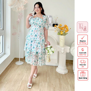 Đầm Hoa Bigsize 3 Tầng TBNbigsize 1863