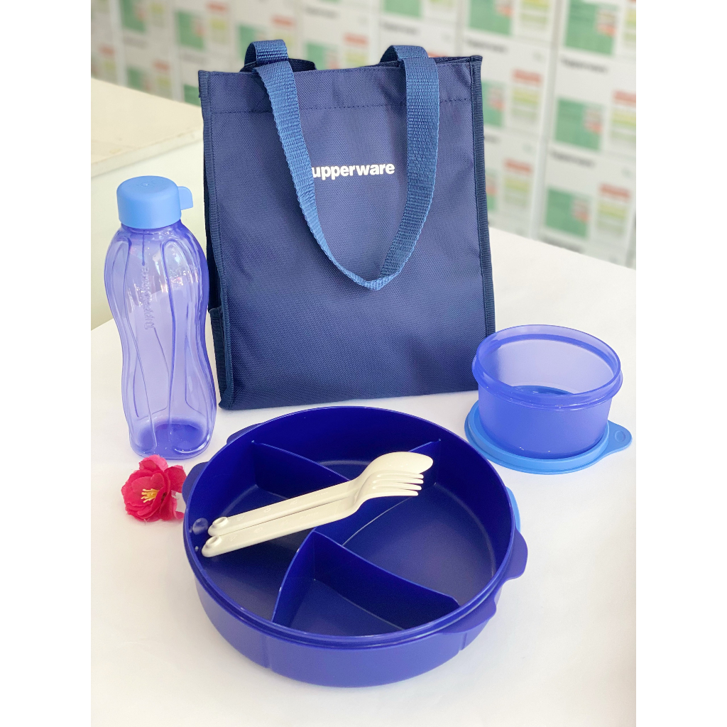 Bộ hộp cơm, Bình nước, túi xách Fit To Go Tupperware Nhựa Nguyên Sinh an toàn trong lò vi sóng