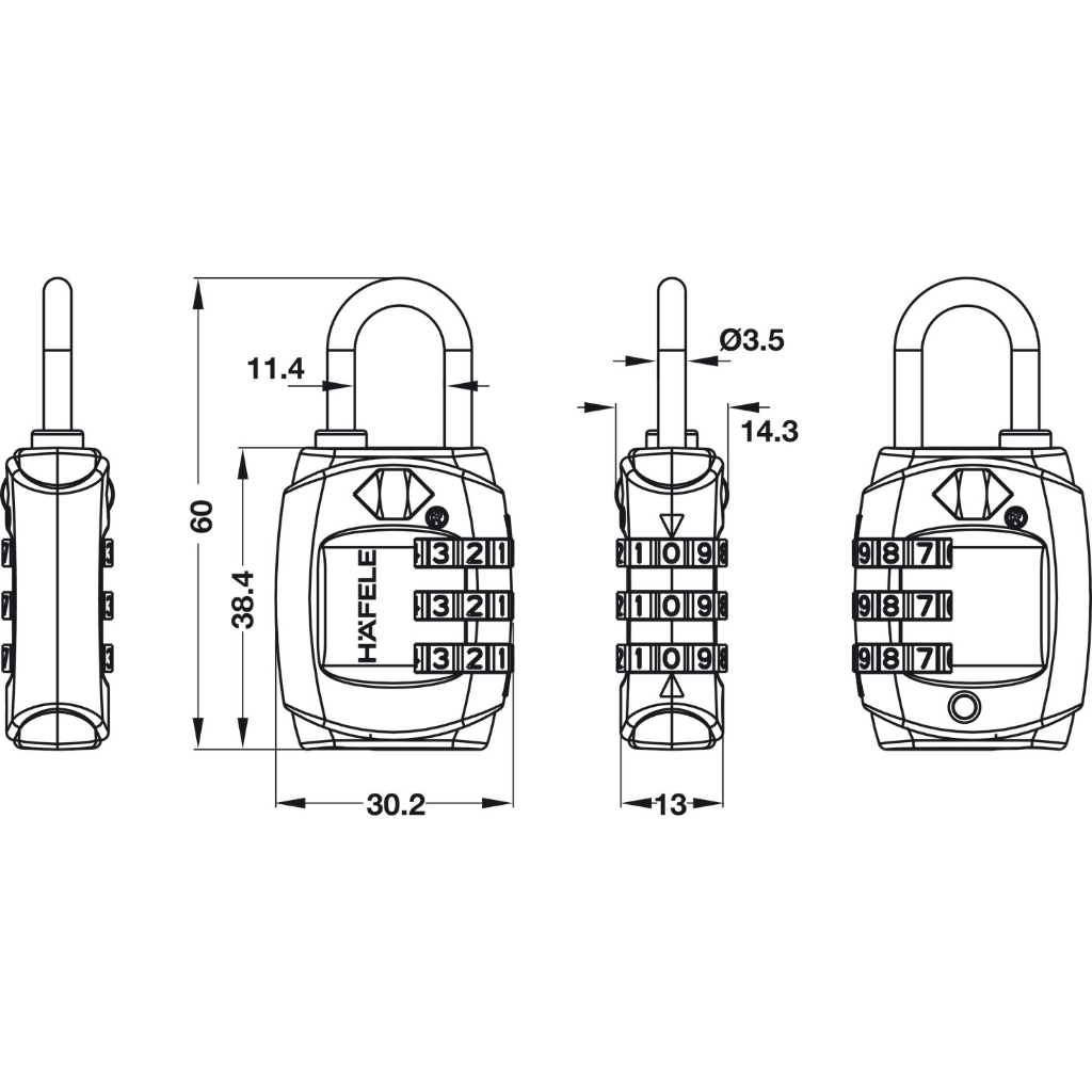 Khóa Vali Hafele - 482.09.010