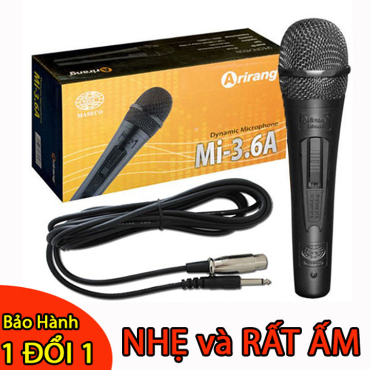 Micro KARAOKE có dây Ariang Mi 3.6A Lọc Âm Thanh Tốt Chống Hú Bắt Âm Cực Nhạy