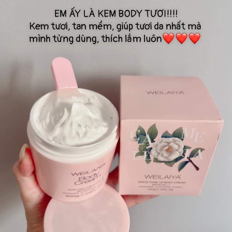 Kem body trắng da WEILAIYA dưỡng trắng da toàn thân, làm tươi da, nâng tông, chống nắng chỉ số SPF30, PA+++