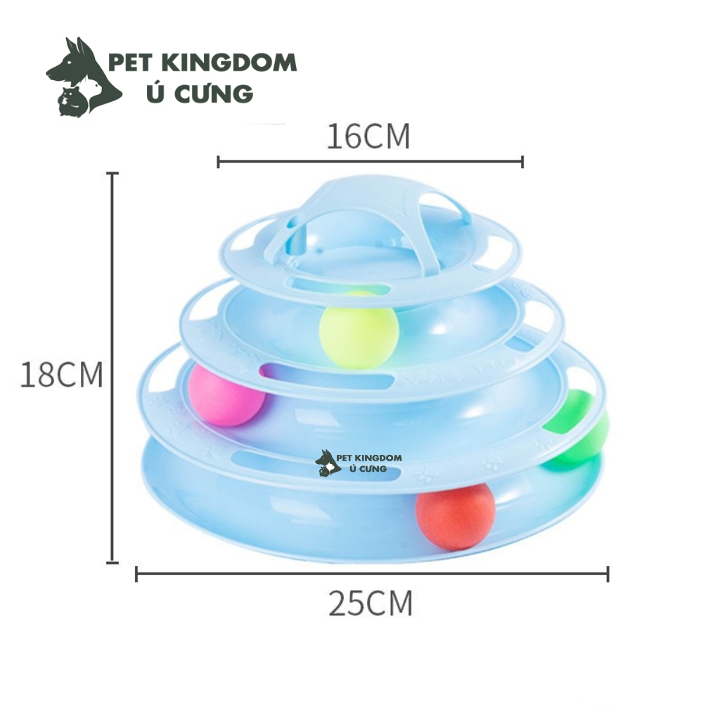 Tháp Bóng 3 Tầng Cho Mèo - Đồ Chơi Bàn Xoay Cho Mèo
