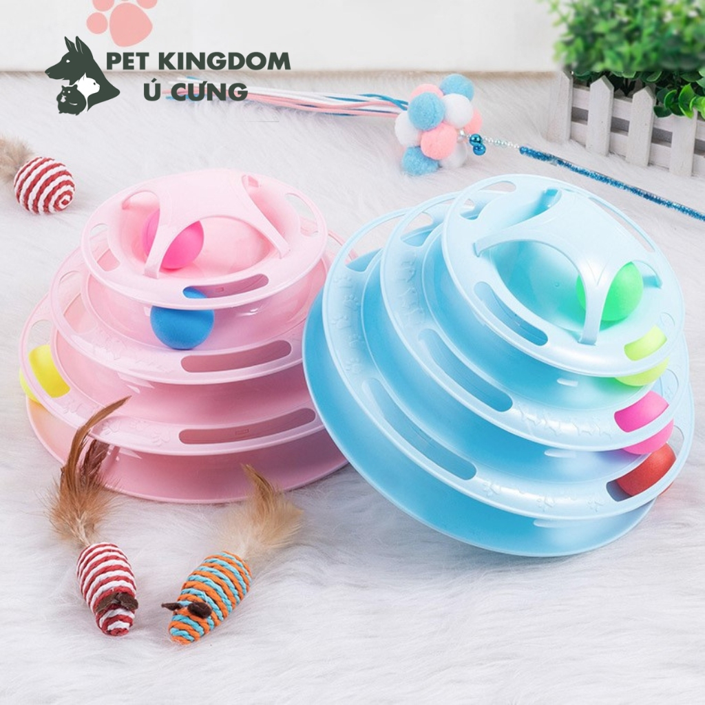 Tháp Bóng 3 Tầng Cho Mèo - Đồ Chơi Bàn Xoay Cho Mèo