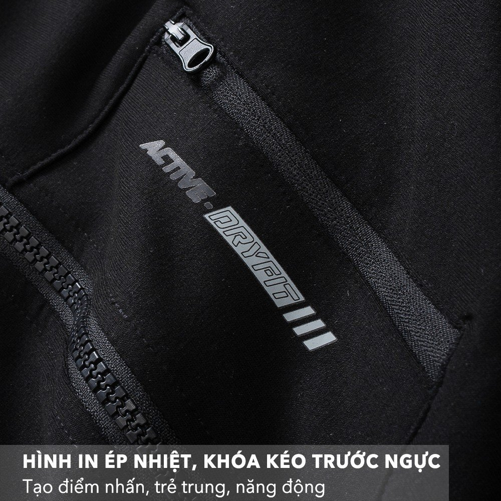 Bộ Thể Thao Nam Mùa Đông Lusso, Vải Cotton USA Xuất Khẩu Có Khoá Kéo BNF-007