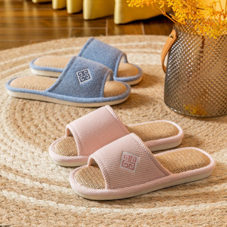 (New)Dép Vải Lanh Đi Trong Nhà Logo Hoàng Gia Cao Cấp Chất Liệu Xịn,4 Màu Sắc Cá Tính,Dép Văn Phòng Công sở