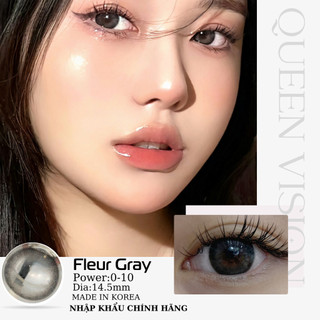 Kính áp tròng lens Fleur Gray giãn nhẹ thương hiệu Queen Vision