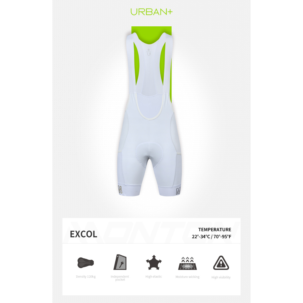 Quần ĐẠP XE Monton Dây Đeo Pro EXCOL - TRẮNG