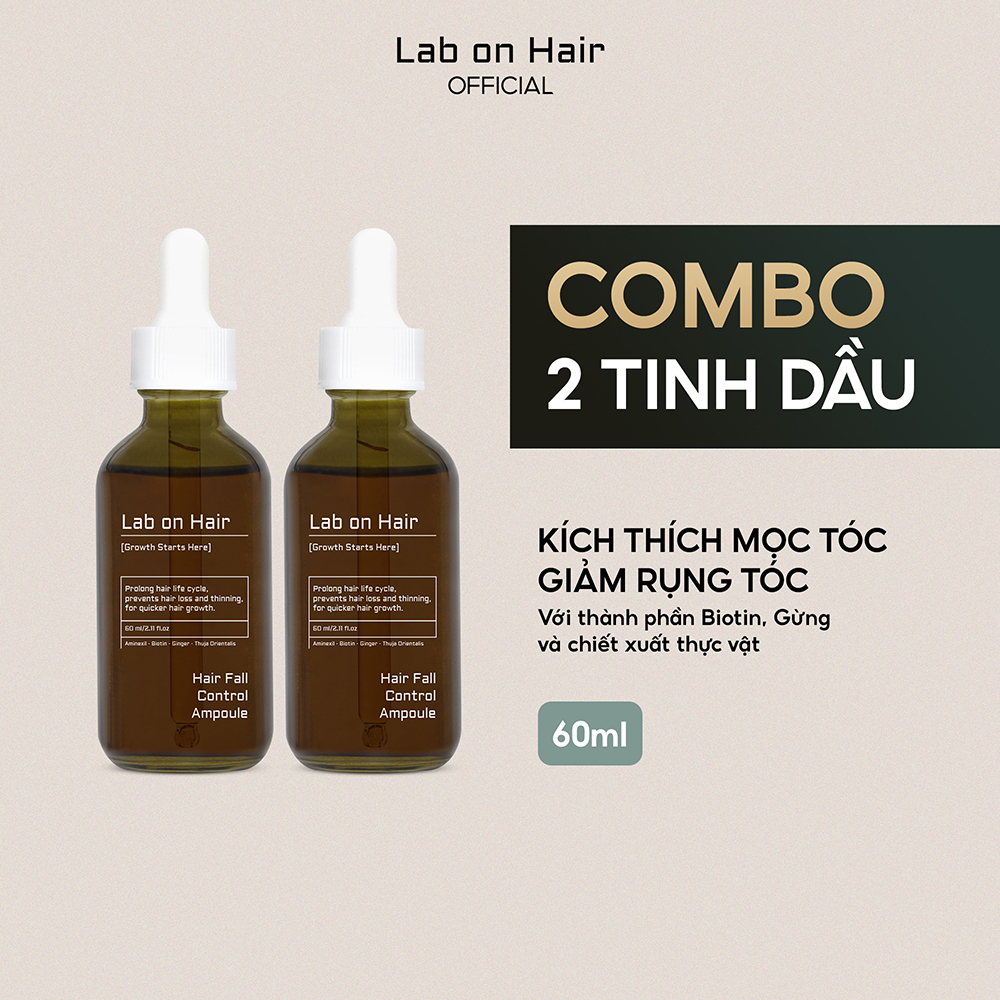 Combo 2 Tinh chất gừng mọc tóc Lab On Hair giảm gẫy rụng tóc với thành phần Biotin Gừng và chiết xuất thực vật