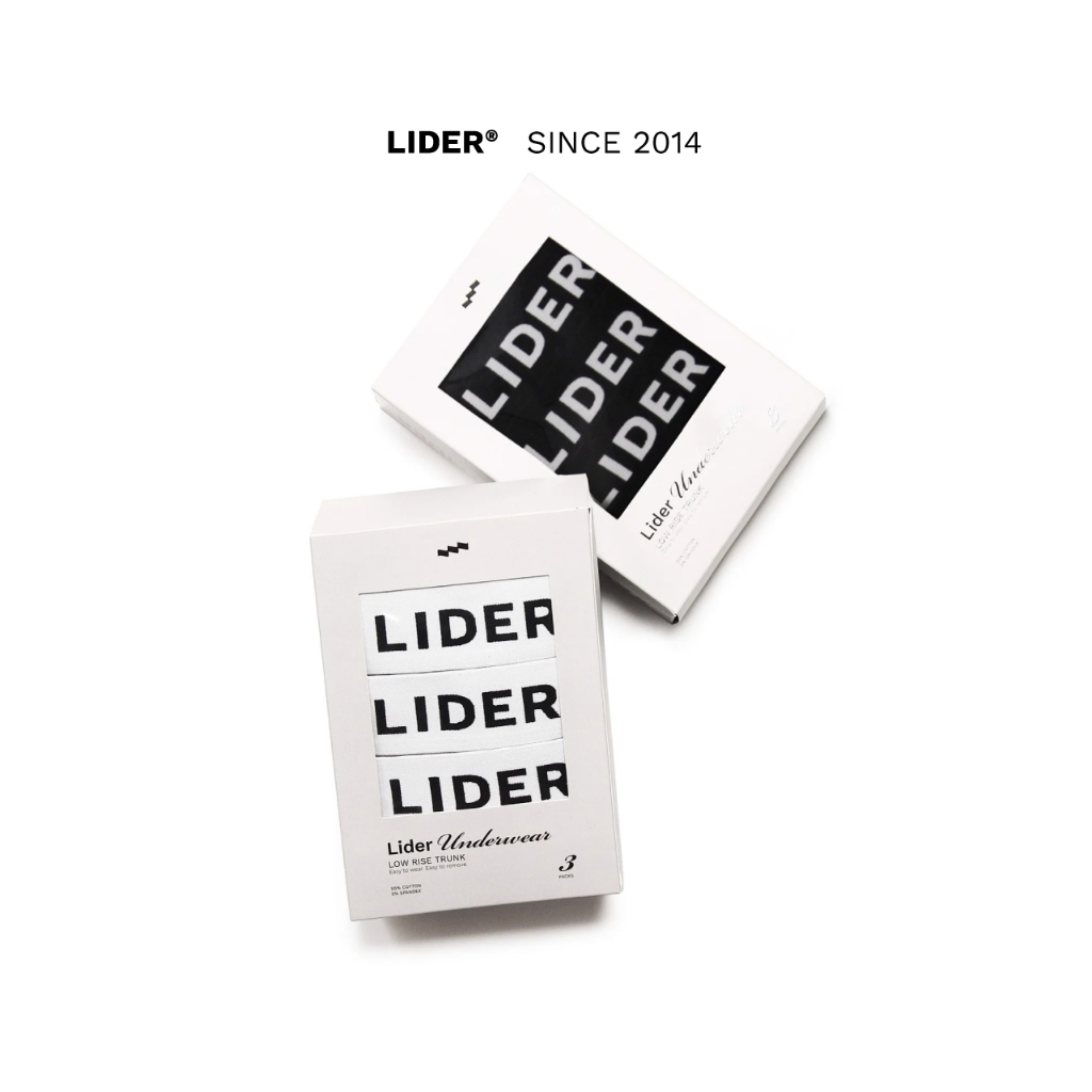 QUẦN LIDER BOXER 3-Pack Trunk | Hộp 3 chiếc màu Trắng/ Đen/ Trắng+Đen