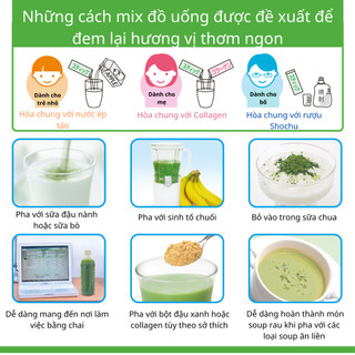 Bột lúa non Nhật Bản 44 gói, bột lúa mạch non Grass Barley Nhật Bản, trà lúa non [Date 2025-2026, mẫu mới]