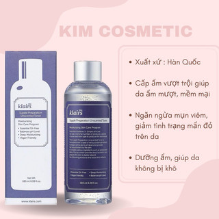Toner Klairs nước hoa hồng Dear Klairs cấp ẩm cân bằng da không mùi và có mùi 180ml Hàn Quốc