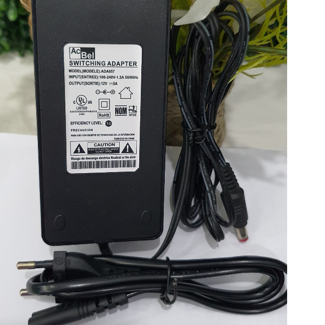 Nguồn Adapter 12V5A AcBel Dùng Cho Camera, Led Dây 5050, Led Trang Trí