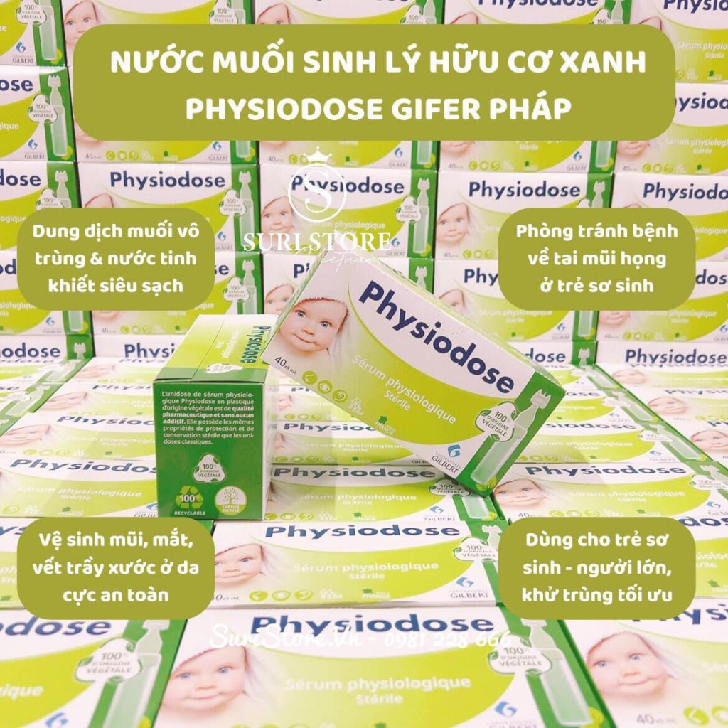 Nước Muối Sinh Lý Phyosidose cho bé từ sơ sinh - Hộp 40 ống