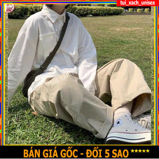❤️ HÀNG CAO CẤP ❤️ Quần jogger Baggy ĐEN ống rộng NAM nữ phối dây xích 2 bên siêu cá tính, VẢI NHẬP dày co giãn