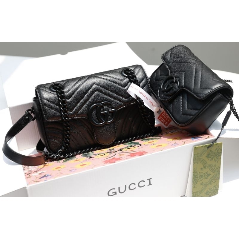 Túi xách tay dành cho nữ G.C BLACK bản đen khóa lì da bò cực chuẩn kèm hộp nam châm