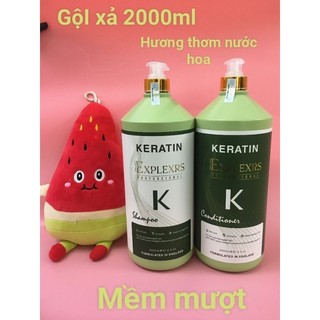 Dầu gộI xả keratin Explexrs 2000ml hương thơm nước hoa mọc tóc chuyên salon spa